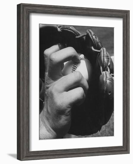 View of a Basball and Mitt-Hank Walker-Framed Photographic Print