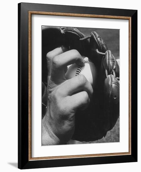 View of a Basball and Mitt-Hank Walker-Framed Photographic Print