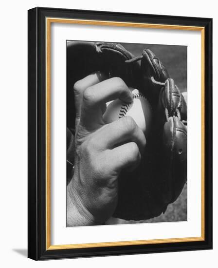 View of a Basball and Mitt-Hank Walker-Framed Photographic Print