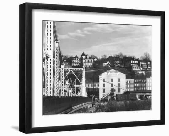 View of a bridge and houses in Phillipsburg, New Jersey, seen from Easton, Pennsylvania-Walker Evans-Framed Photographic Print