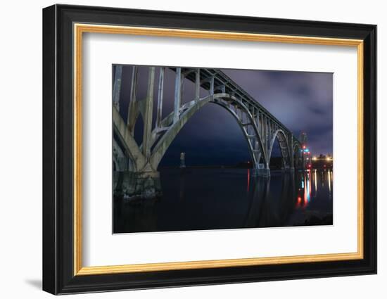 View of a bridge, Newport, Lincoln County, Oregon, USA-Panoramic Images-Framed Photographic Print