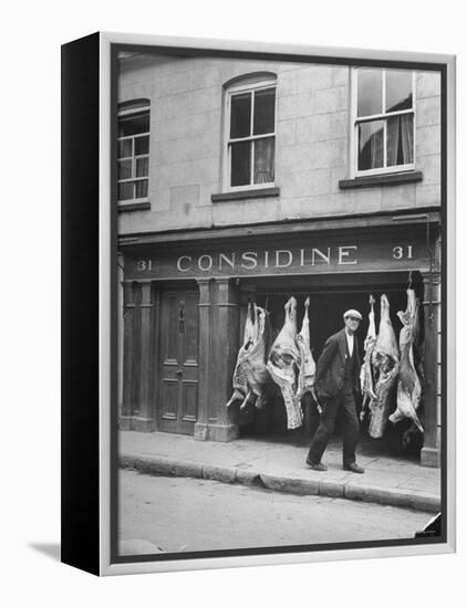 View of a Butcher's Shop in Ennis-Hans Wild-Framed Premier Image Canvas