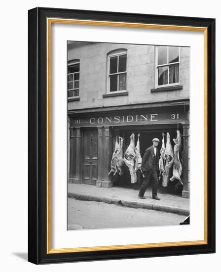 View of a Butcher's Shop in Ennis-Hans Wild-Framed Photographic Print