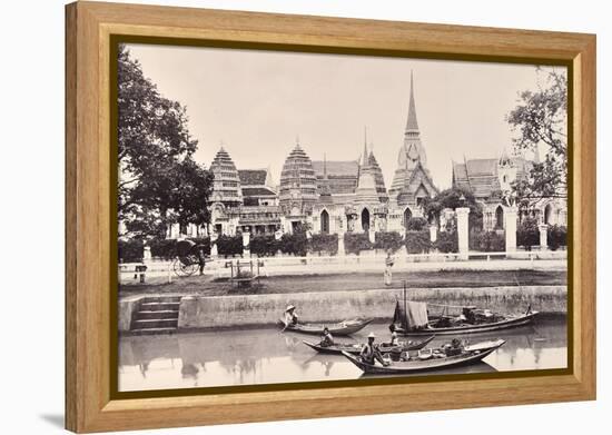 View of a Canal in Bangkok, C.1890-Robert Lenz-Framed Premier Image Canvas