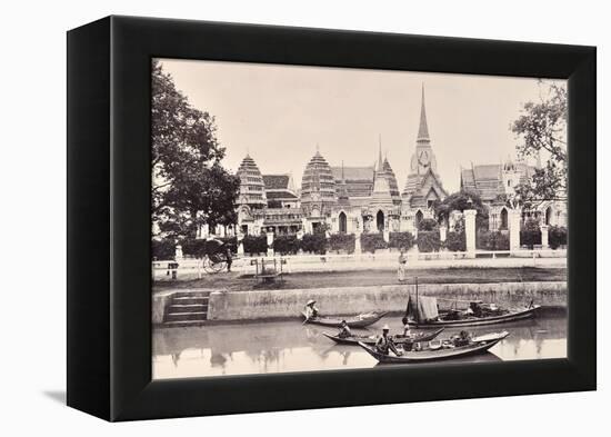 View of a Canal in Bangkok, C.1890-Robert Lenz-Framed Premier Image Canvas