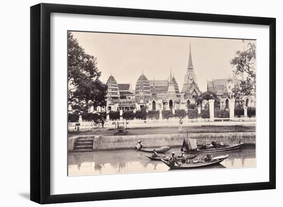 View of a Canal in Bangkok, C.1890-Robert Lenz-Framed Photographic Print