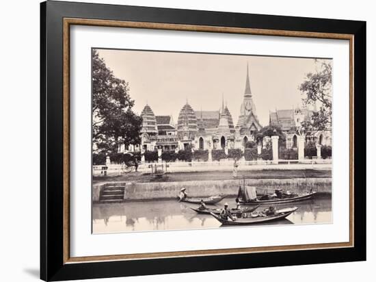 View of a Canal in Bangkok, C.1890-Robert Lenz-Framed Photographic Print