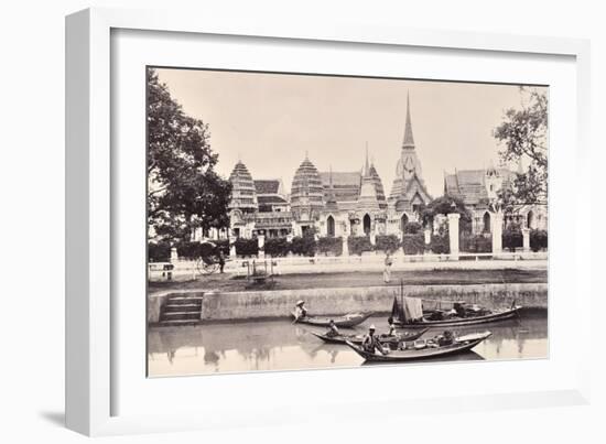 View of a Canal in Bangkok, C.1890-Robert Lenz-Framed Photographic Print