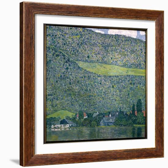View of a Chateau Unterach on Lake Attersee, 1915 (Oil on Canvas)-Gustav Klimt-Framed Giclee Print
