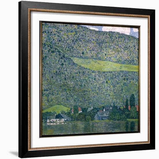 View of a Chateau Unterach on Lake Attersee, 1915 (Oil on Canvas)-Gustav Klimt-Framed Giclee Print