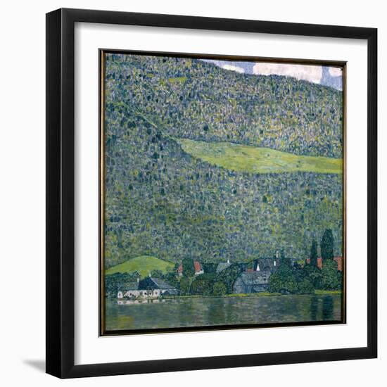View of a Chateau Unterach on Lake Attersee, 1915 (Oil on Canvas)-Gustav Klimt-Framed Giclee Print