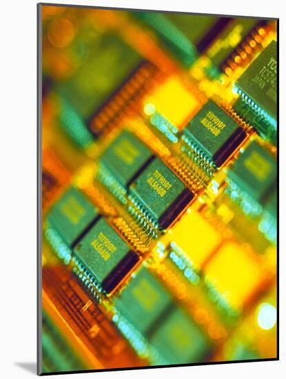View of a Circuit Board From a Macintosh Computer-Steve Horrell-Mounted Photographic Print