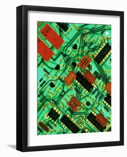 View of a Circuit Board From An Alarm System-Chris Knapton-Framed Photographic Print