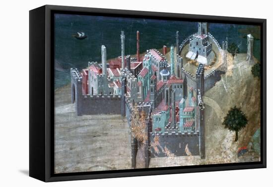 View of a Coastal City, C1300-1348-Ambrogio Lorenzetti-Framed Premier Image Canvas