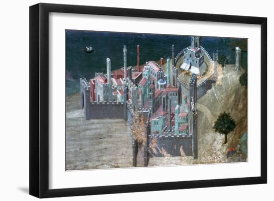 View of a Coastal City, C1300-1348-Ambrogio Lorenzetti-Framed Giclee Print