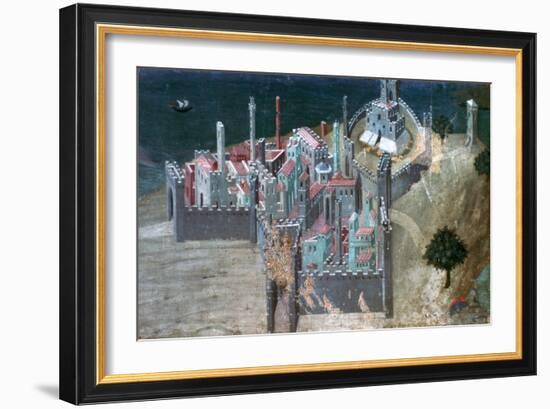 View of a Coastal City, C1300-1348-Ambrogio Lorenzetti-Framed Giclee Print