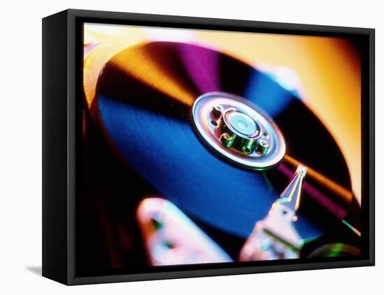 View of a Computer Hard Disk Memory Mechanism-Tek Image-Framed Premier Image Canvas