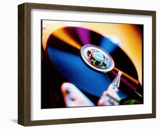 View of a Computer Hard Disk Memory Mechanism-Tek Image-Framed Photographic Print