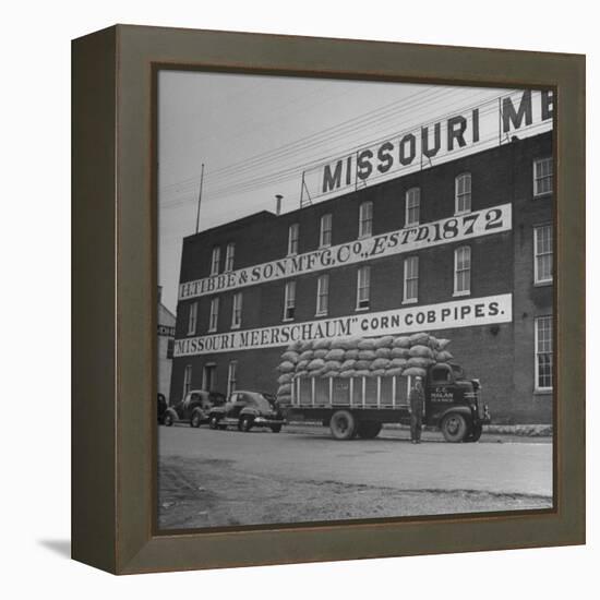 View of a Corn Cob Pipe Factory-Wallace Kirkland-Framed Premier Image Canvas