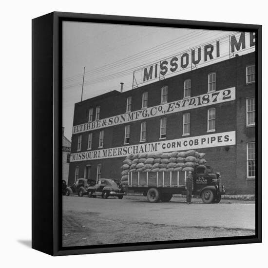View of a Corn Cob Pipe Factory-Wallace Kirkland-Framed Premier Image Canvas