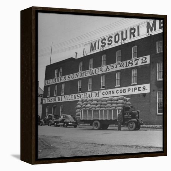 View of a Corn Cob Pipe Factory-Wallace Kirkland-Framed Premier Image Canvas