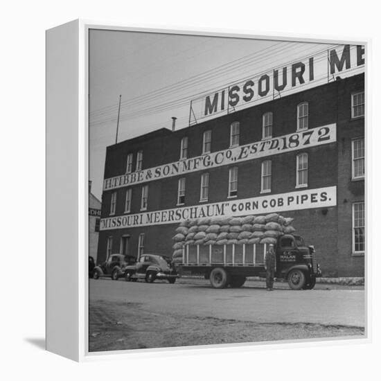 View of a Corn Cob Pipe Factory-Wallace Kirkland-Framed Premier Image Canvas