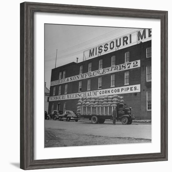 View of a Corn Cob Pipe Factory-Wallace Kirkland-Framed Photographic Print