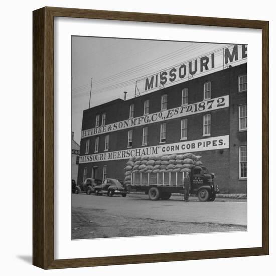 View of a Corn Cob Pipe Factory-Wallace Kirkland-Framed Photographic Print