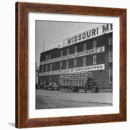 View of a Corn Cob Pipe Factory-Wallace Kirkland-Framed Photographic Print