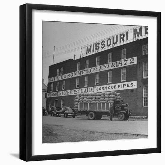 View of a Corn Cob Pipe Factory-Wallace Kirkland-Framed Photographic Print