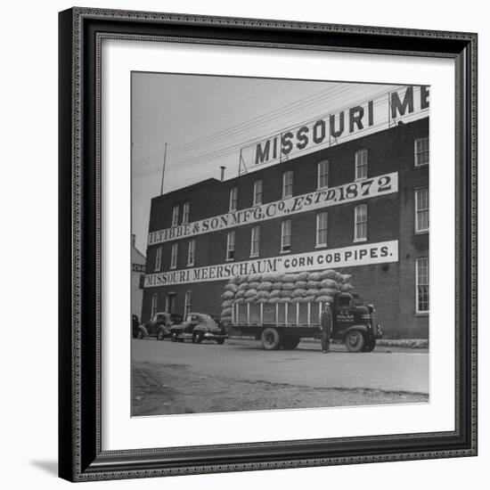 View of a Corn Cob Pipe Factory-Wallace Kirkland-Framed Photographic Print