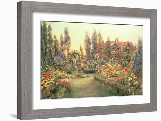 View of a Country House and Garden-Ernest Arthur Rowe-Framed Giclee Print