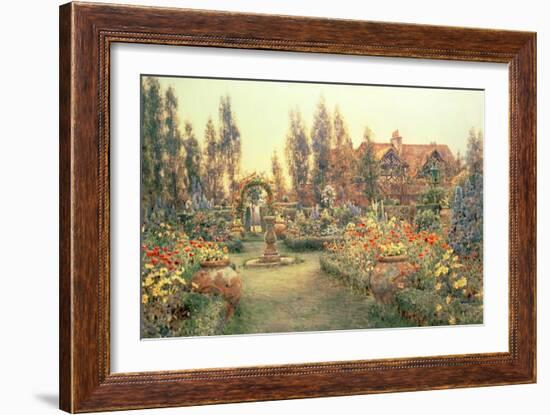 View of a Country House and Garden-Ernest Arthur Rowe-Framed Giclee Print