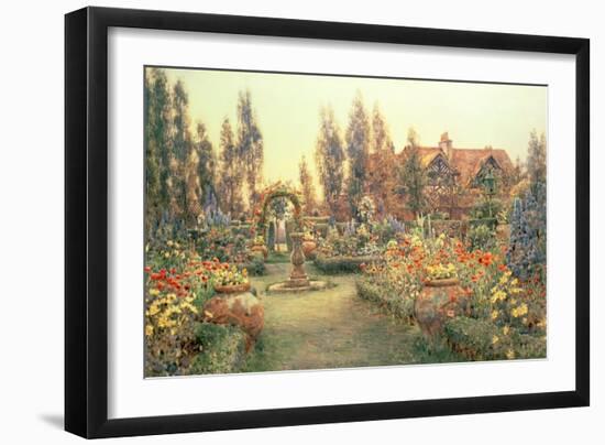 View of a Country House and Garden-Ernest Arthur Rowe-Framed Giclee Print