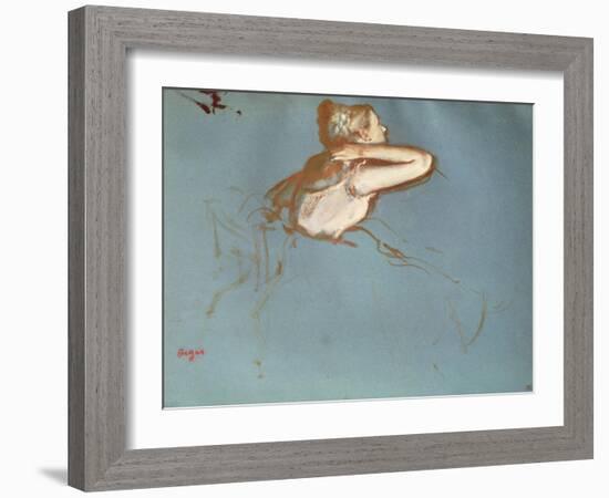 View of a Dancer's Profile, C.1899 (Gouache and Watercolour on Paper)-Edgar Degas-Framed Giclee Print