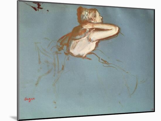 View of a Dancer's Profile, C.1899 (Gouache and Watercolour on Paper)-Edgar Degas-Mounted Giclee Print