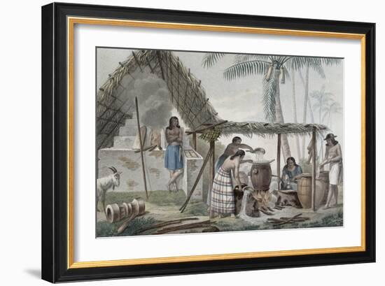 View of a Distillery on the Island of Guam, from 'Voyage Autour Du Monde Sur Les Corvettes De…-Alphonse Pellion-Framed Giclee Print