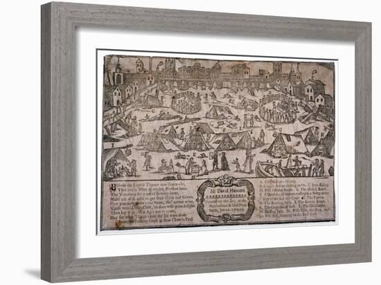 View of a frost fair on the River Thames looking towards London Bridge, London, c1715-Anon-Framed Giclee Print