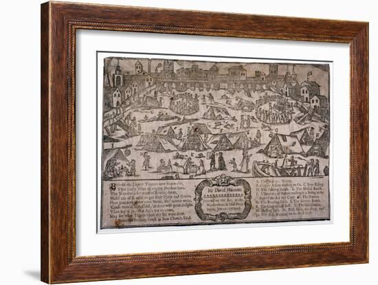 View of a frost fair on the River Thames looking towards London Bridge, London, c1715-Anon-Framed Giclee Print