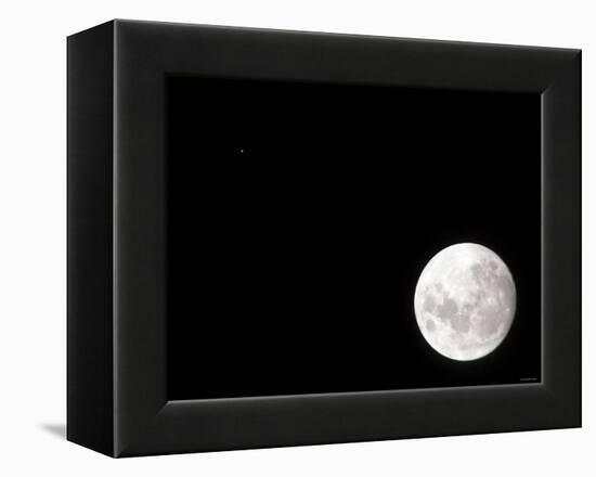 View of a Full Moon, Also Shows Mars, Which Appears as a Small Dot-Stocktrek Images-Framed Premier Image Canvas