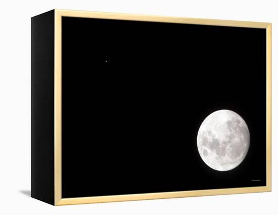 View of a Full Moon, Also Shows Mars, Which Appears as a Small Dot-Stocktrek Images-Framed Premier Image Canvas