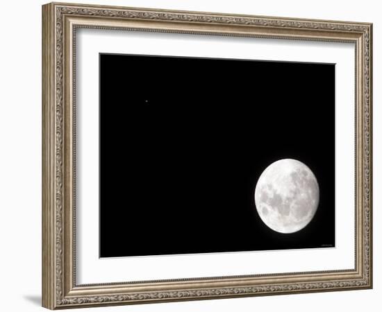 View of a Full Moon, Also Shows Mars, Which Appears as a Small Dot-Stocktrek Images-Framed Photographic Print