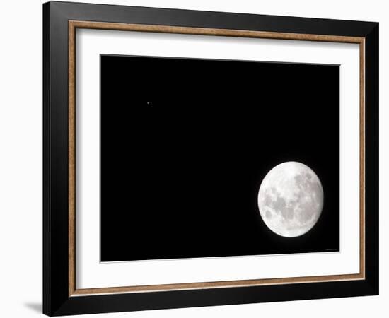 View of a Full Moon, Also Shows Mars, Which Appears as a Small Dot-Stocktrek Images-Framed Photographic Print