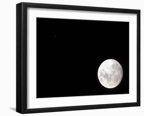 View of a Full Moon, Also Shows Mars, Which Appears as a Small Dot-Stocktrek Images-Framed Photographic Print