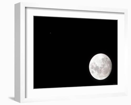 View of a Full Moon, Also Shows Mars, Which Appears as a Small Dot-Stocktrek Images-Framed Photographic Print