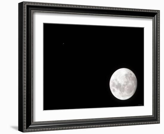 View of a Full Moon, Also Shows Mars, Which Appears as a Small Dot-Stocktrek Images-Framed Photographic Print