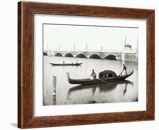 View of a Funeral Gondola 1880-1920-null-Framed Giclee Print