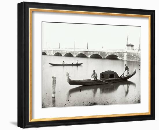 View of a Funeral Gondola 1880-1920-null-Framed Giclee Print