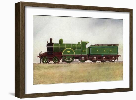 View of a Great Northern Railway Express Passenger Engine-Lantern Press-Framed Art Print