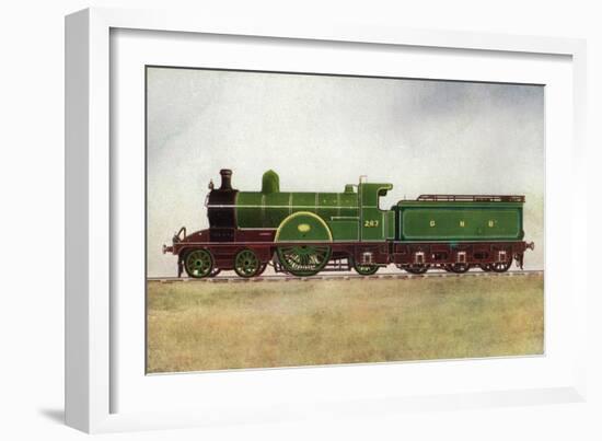 View of a Great Northern Railway Express Passenger Engine-Lantern Press-Framed Art Print